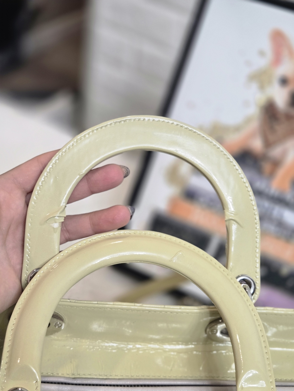 Christian Dior Lady Dior Bag Cannage Quilt Patent Large - Picture 14 of 14